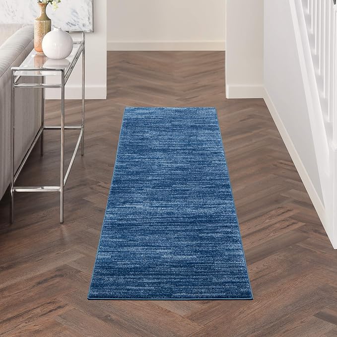 Nourison Home Nourison Essentials Navy Blue 2'2" x 7'6" Area Rug by NourisonHome