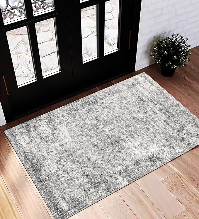 CHAMPLANT Area Rug 2x3 Washable Rug Door Mat Vintage Distressed Doormat Indoor by CHAMPLANT