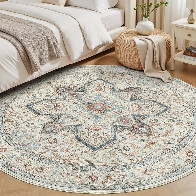 Tortania 8' Round Area Rug Living Room Rugs - Image 3