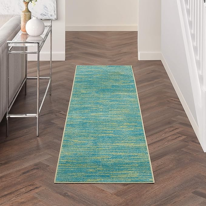 Nourison Home Nourison Essentials Blue Green 2' x 6' Area Rug by NourisonHome