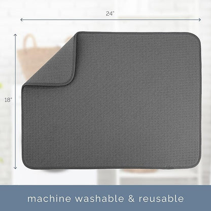 S&T INC. Dish Drying Mat XL, 18” x 24”, Absorbent Microfiber Kitchen Counter Mat - Image 6