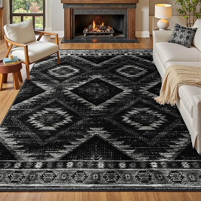 BESTSWEETIE Area Rug 5x8 Rug Machine Washable Non-Slip Low Pile Print Pattern by BESTSWEETIE