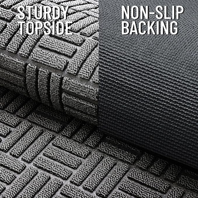 OLANLY Front Door Mat Outside Entrance 35x23, Heavy Duty Sturdy Natural Rubber - Image 4
