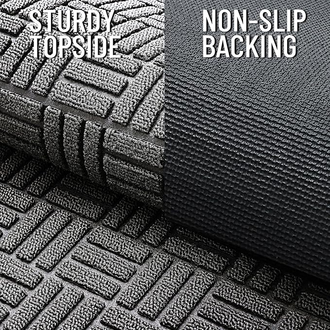 OLANLY Front Door Mat Outside Entrance 59x34, Heavy Duty Sturdy Natural Rubber - Image 4