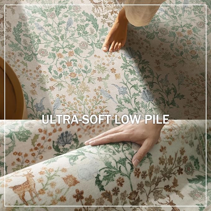 9x12 Area Rugs for Living Room: Washable Bedroom Rug Vintage Area Rug Stain - Image 4