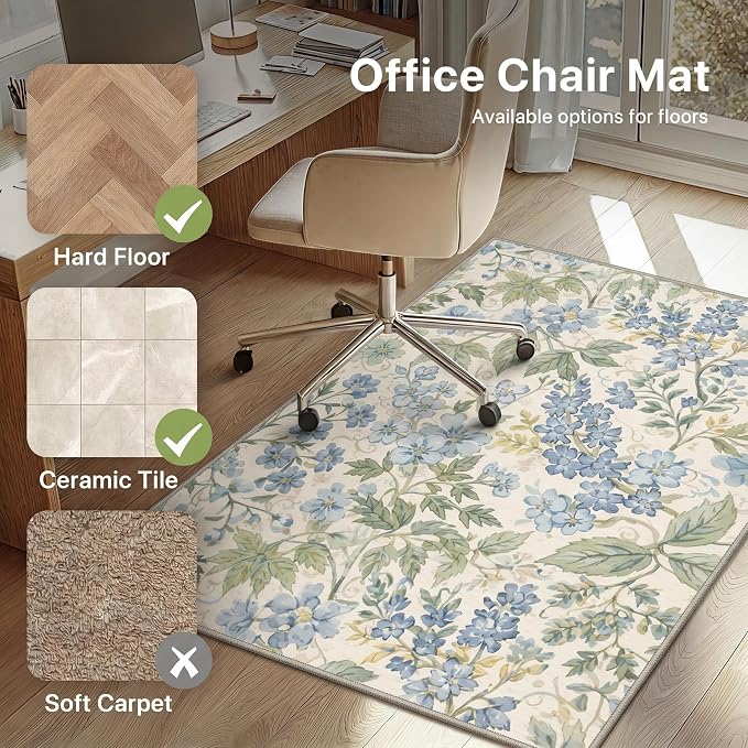 48"x60" Office Chair Mat for Hardwood Tile Floor, Under Desk Carpet Protector - Image 3