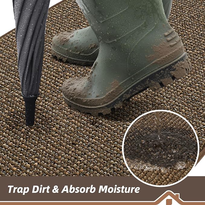 BEQHAUSE Dirt Trapper Door Mat 24" x 36", Non-Slip Washable Doormats Entrance - Image 3