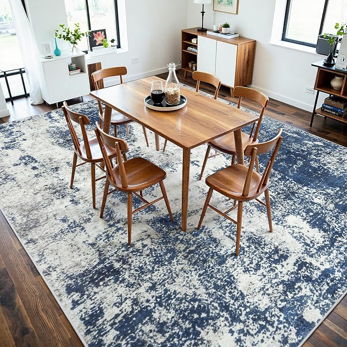 Area Rugs 9x12 Living Room: Large Soft Washable Rug Modern Abstract Anti-Skid - Image 8