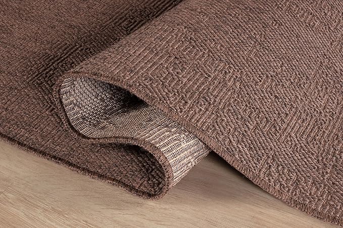 CAMILSON Easy Jute Round Rug 6ft Indoor Outdoor Brown Color Fiber Area Rugs - Image 3