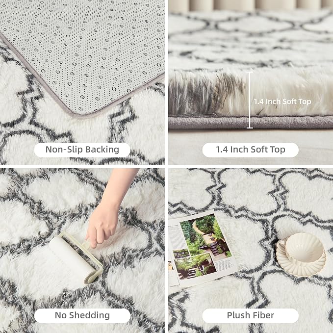 Litanika 5x8 Geometric Shag Area Rug - Image 5