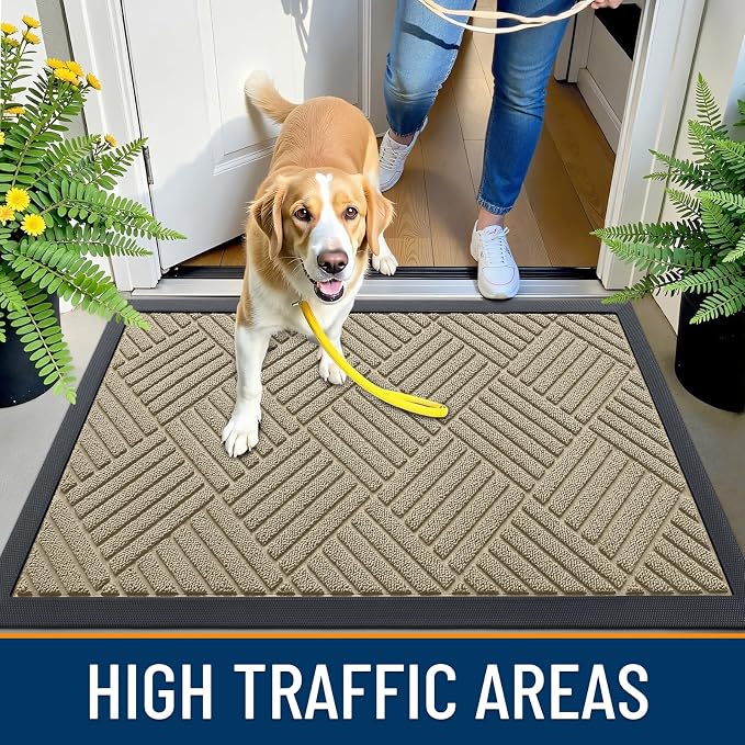 OLANLY Front Door Mat Outside Entrance 71x23, Heavy Duty Sturdy Natural Rubber - Image 5