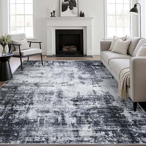 9x12 Area Rug Living Room Rug: Washable Modern Abstract Soft Thin Rug Indoor by FXRHLP