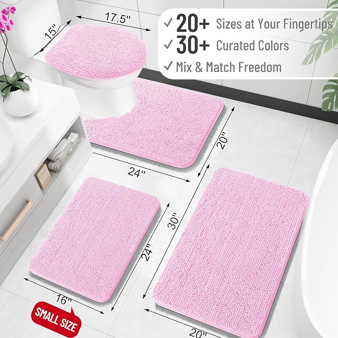 OLANLY Large Bathroom Rugs 47x32, Extra Soft Absorbent Chenille Bath Rugs - Image 2