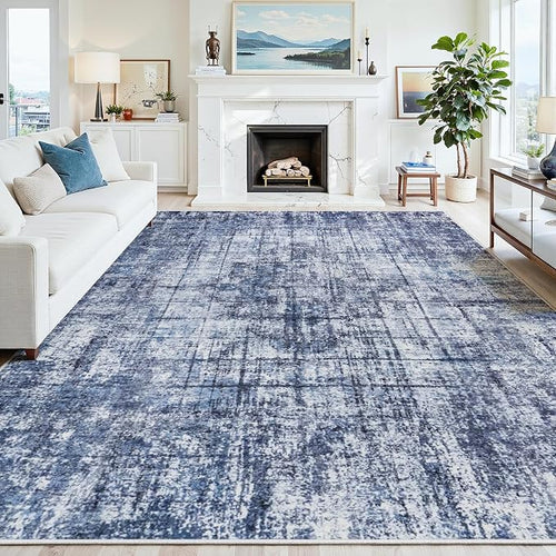 9x12 Area Rugs for Living Room Washable Rug: Anti-Skid Abstract Modern Living by Crority