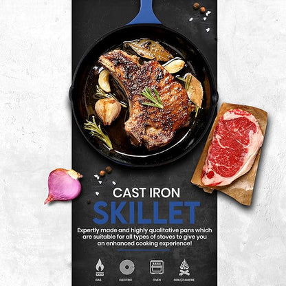 Utopia Kitchen Cast iron Skillets 3 Piece Set, Chefs Pan, Pre Seasoned Cast - Image 5