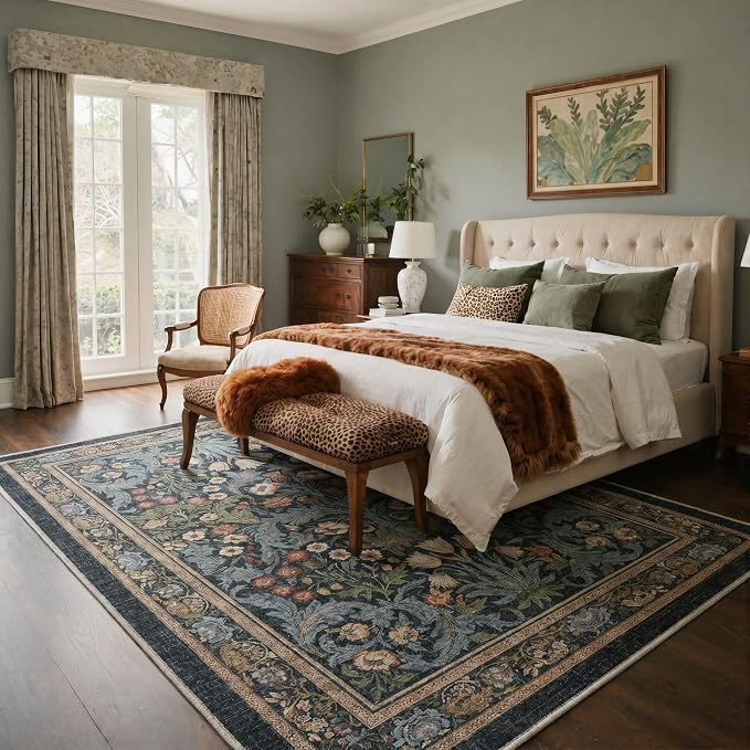 GENIMO 8x10 Area Rug for Living Room, Machine Washable Non Slip Low Pile - Image 2