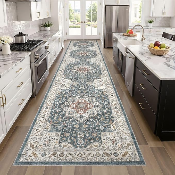 Vintage Hallway Runner Rug 3x8: Large Soft Washable Entryway - Image 8