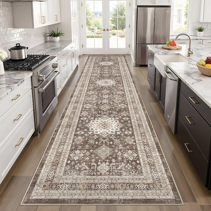 Vintage Hallway Runner Rug 3x10: Large Soft Washable Entryway - Image 6