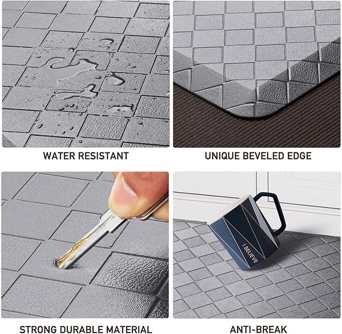 HappyTrends Kitchen Mat Cushioned Anti-Fatigue Kitchen Rug, Thick Waterproof - Image 3