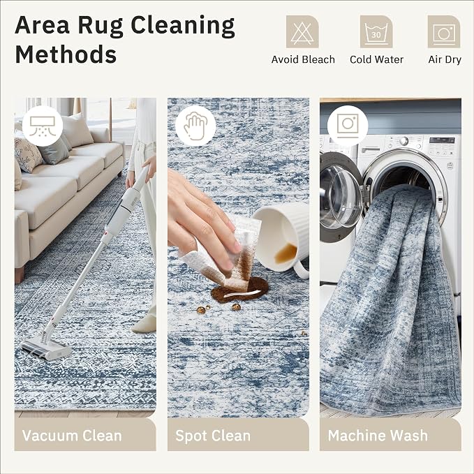 Soalmost 6x9 Area Rug for Living Room Washable 6x9 Non-Slip Modern Rugs for - Image 4