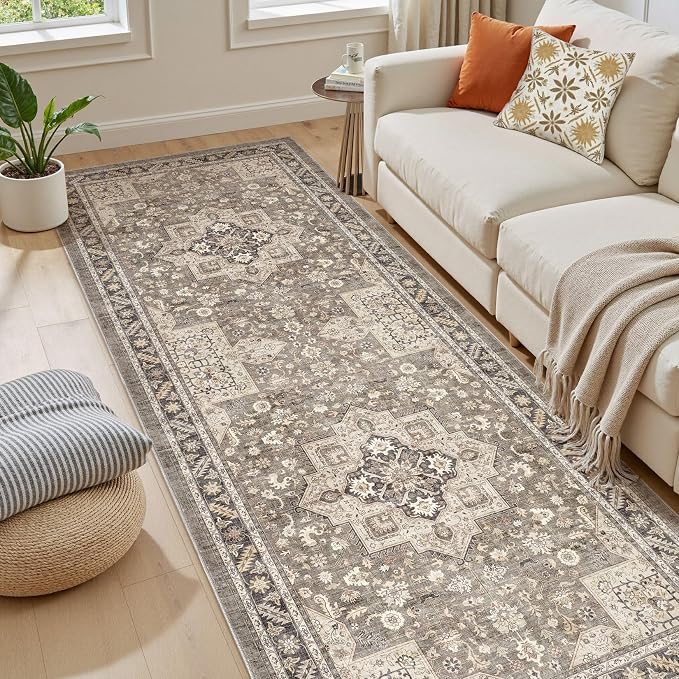 Vintage Hallway Runner Rug 3x8: Large Soft Washable Entryway - Image 7
