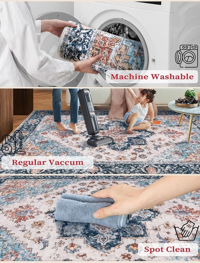 SERISSA Runner Rug for Hallways, 3x8 Washable Non Slip Kitchen Runner Rug - Image 3