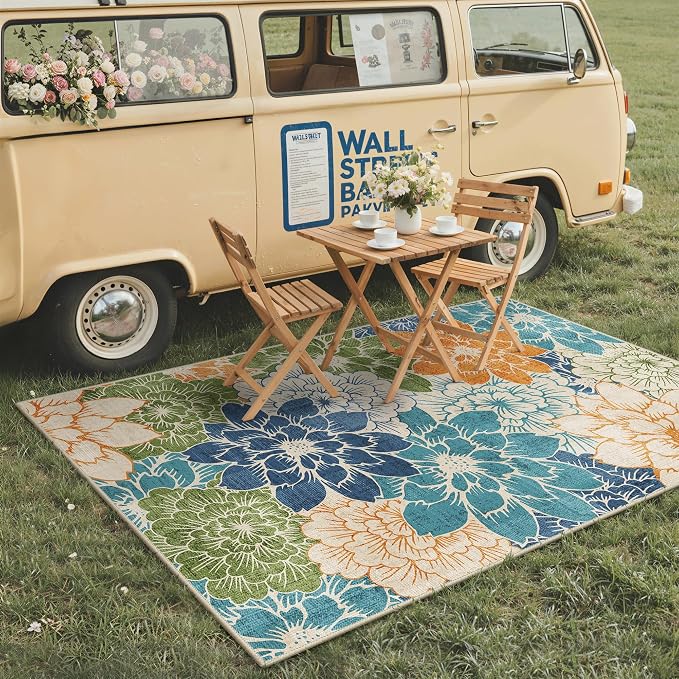 GENIMO Indoor Outdoor Area Rug 4'x6', Machine Washable Rugs - Image 3