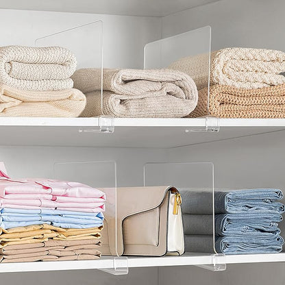 HBlife 16 Pack Clear Shelf Dividers, Vertical Purse Organizer - Image 6