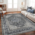 CHAMPLANT Washable Area Rug 8'x10' Retro Boho Design Non-Shedding Non-Slip Easy by CHAMPLANT