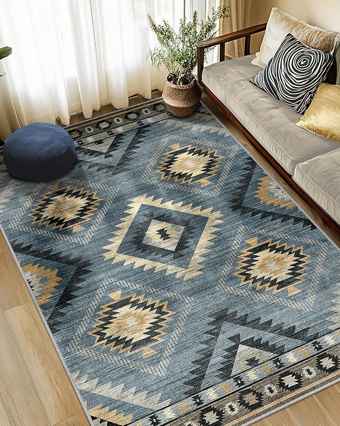 BESTSWEETIE Area Rug 8x10 Rug Machine Washable Non-Slip Low Pile Print Pattern - Image 5