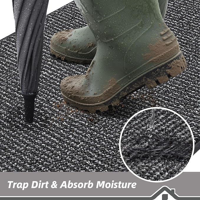 BEQHAUSE Dirt Trapper Door Mat 20" x 48", Non-Slip Washable Doormats Entrance - Image 3