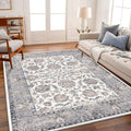 CHAMPLANT 6x9 Washable Area Rug Boho Chic Medallion Distressed Design by CHAMPLANT