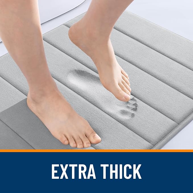 OLANLY Memory Foam Bath Mat 36x24, Super Soft Absorbent Bathroom Rugs, Quick Dry - Image 6