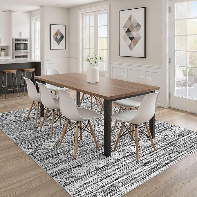 Nakagishi 9x12 Area Rugs Living Room: Washable Large Neutral Soft Rug Stain - Image 7