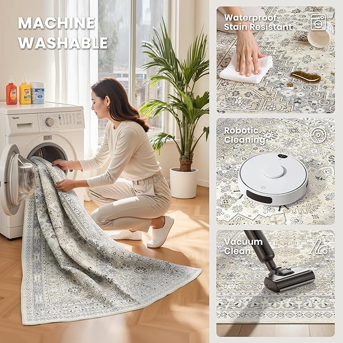 zesthome 10x14 Area Rugs, Stain Resistant Washable Rug, Ultra-Thin Rugs - Image 5