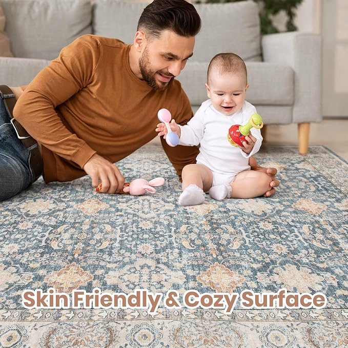 Vintage Living Room Area Rug 9x12 - Image 3