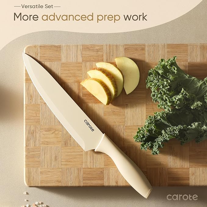 CAROTE Knife Set, 12 Pieces Kitchen Knife Set, 6 Stainless Steel Knives - Image 6