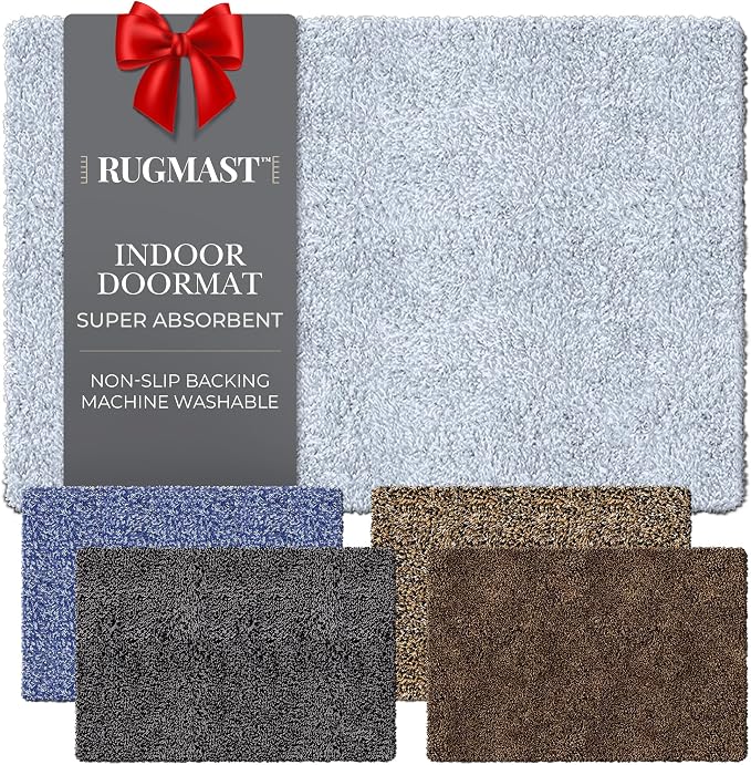 Premium Microfiber Indoor Door Mat – 24"x36" Washable Entry Mat, Waterproof by RugMast