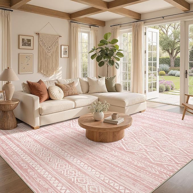 Nakagishi Area Rug Living Room Rugs: 10x12 Large Soft Machine Washable Boho - Image 2