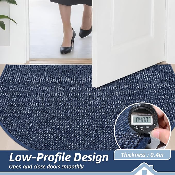 BEQHAUSE Dirt Trapper Door Mat 26" x 40" Half Circle Non-Slip Washable Doormats - Image 5