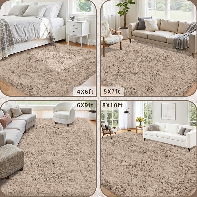 5x7 Area Rug for Living Room: Ultra Soft Fluffy Rug Modern Large Thicked Shag - Image 5