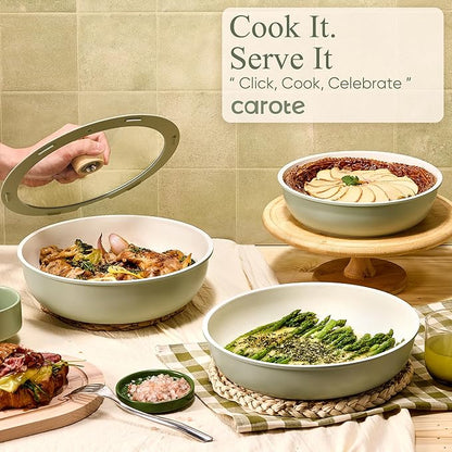 CAROTE Pots and Pans Set, Nonstick Cookware Set Detachable Handle, RV Cookware - Image 4