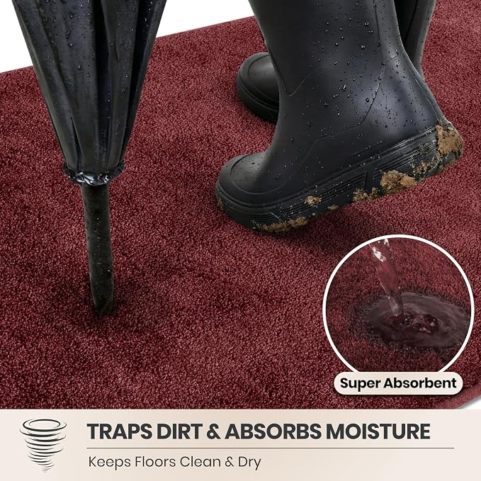 PURRUGS Dirt Trapping Door Mat 31.5" x 47", Non-Slip Machine Washable Entryway - Image 2