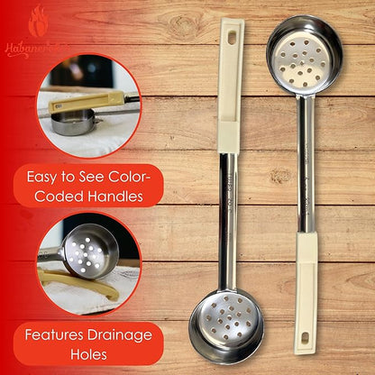 3 Ounce Slotted Stainless Steel Portion Control Ladle Spoon - Image 2