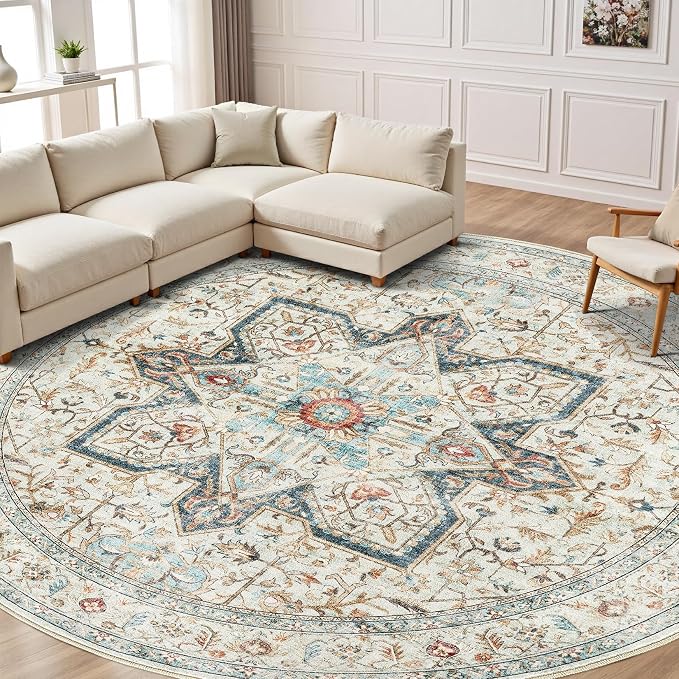 Tortania 6' Round Area Rug Living Room Rugs - Image 7