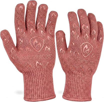 Grill Armor Oven Gloves with Fingers – 932°F Heat, Fire & Cut Resistant Mitts by GrillArmorGloves