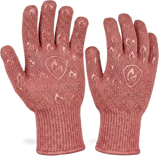 Grill Armor Oven Gloves with Fingers – 932°F Heat, Fire & Cut Resistant Mitts by GrillArmorGloves
