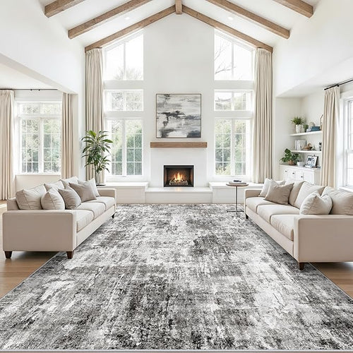 10x14 Area Rug Living Room – Washable Large Neutral Modern Abstract Soft Low by ZHXXUJ