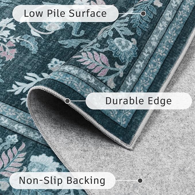 DCX Navy Blue 3x5 Entryway Rug, Machine Washable - Image 4