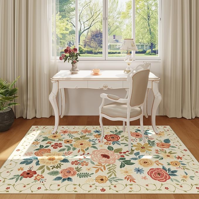 DUKINO 3x5 Area Rug, Floral Rugs - Image 3